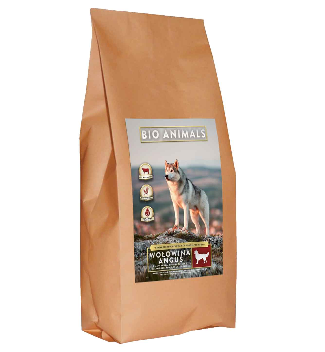 Wołowina Angus z marchewką, zieloną fasolką, kalafiorem, pomidorami i cukinią